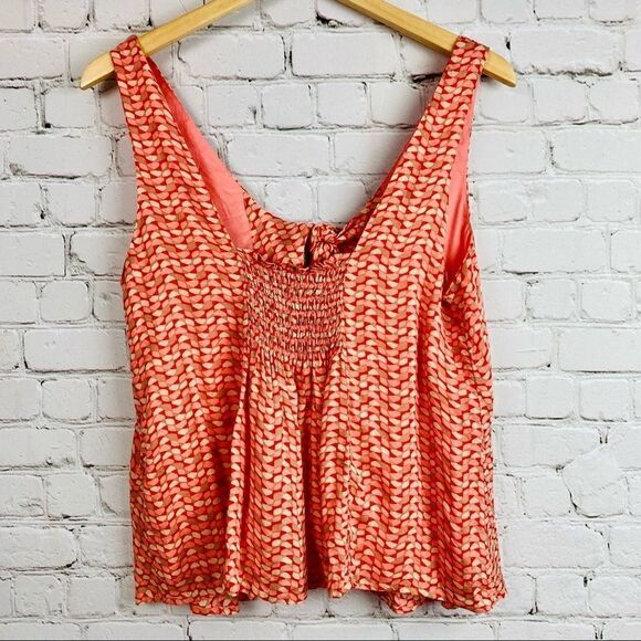 Anthropologie Maeve Bust Tie Coral Print Tank Top - Picture 10 of 13